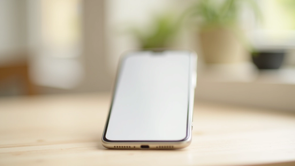 Smartphone na stole se zobrazeným nastavením oznámení, minimalistický design