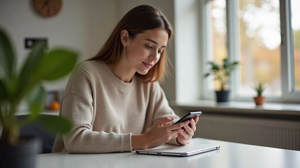 Osoba drží telefon a prohlíží si nastavení používání a časové limity