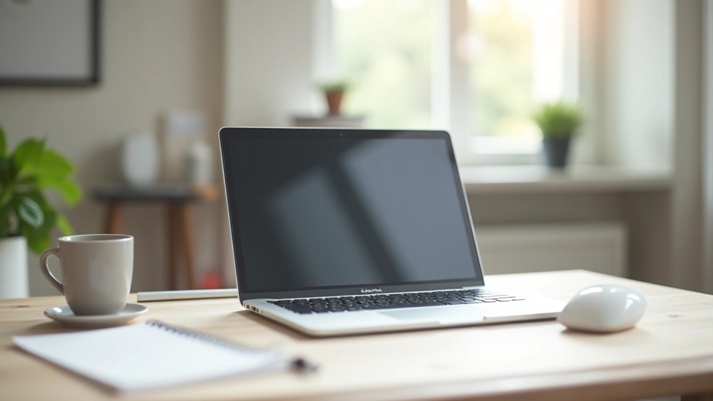 Osoba pracující na notebooku bez viditelného telefonu, pracovní prostor